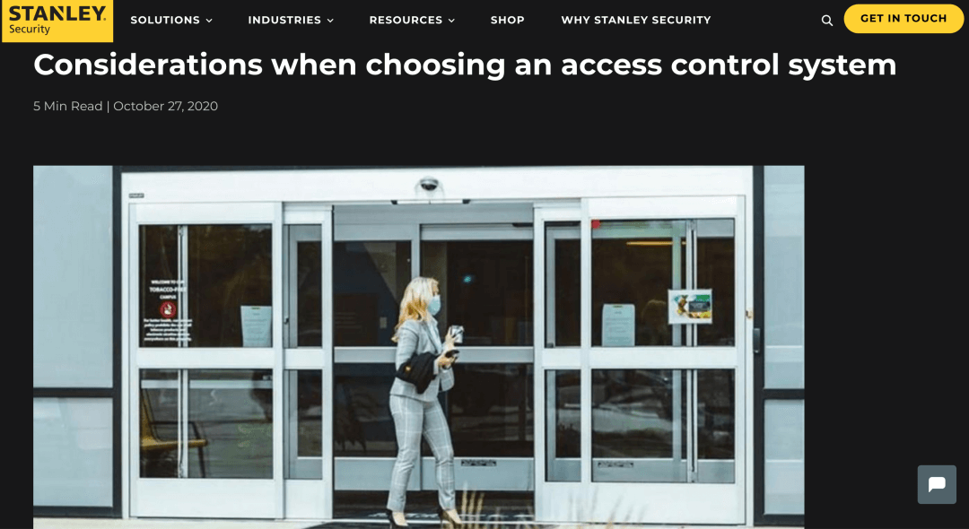 Blog Post – Considerations when choosing an access control system