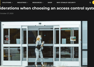 Blog Post – Considerations when choosing an access control system