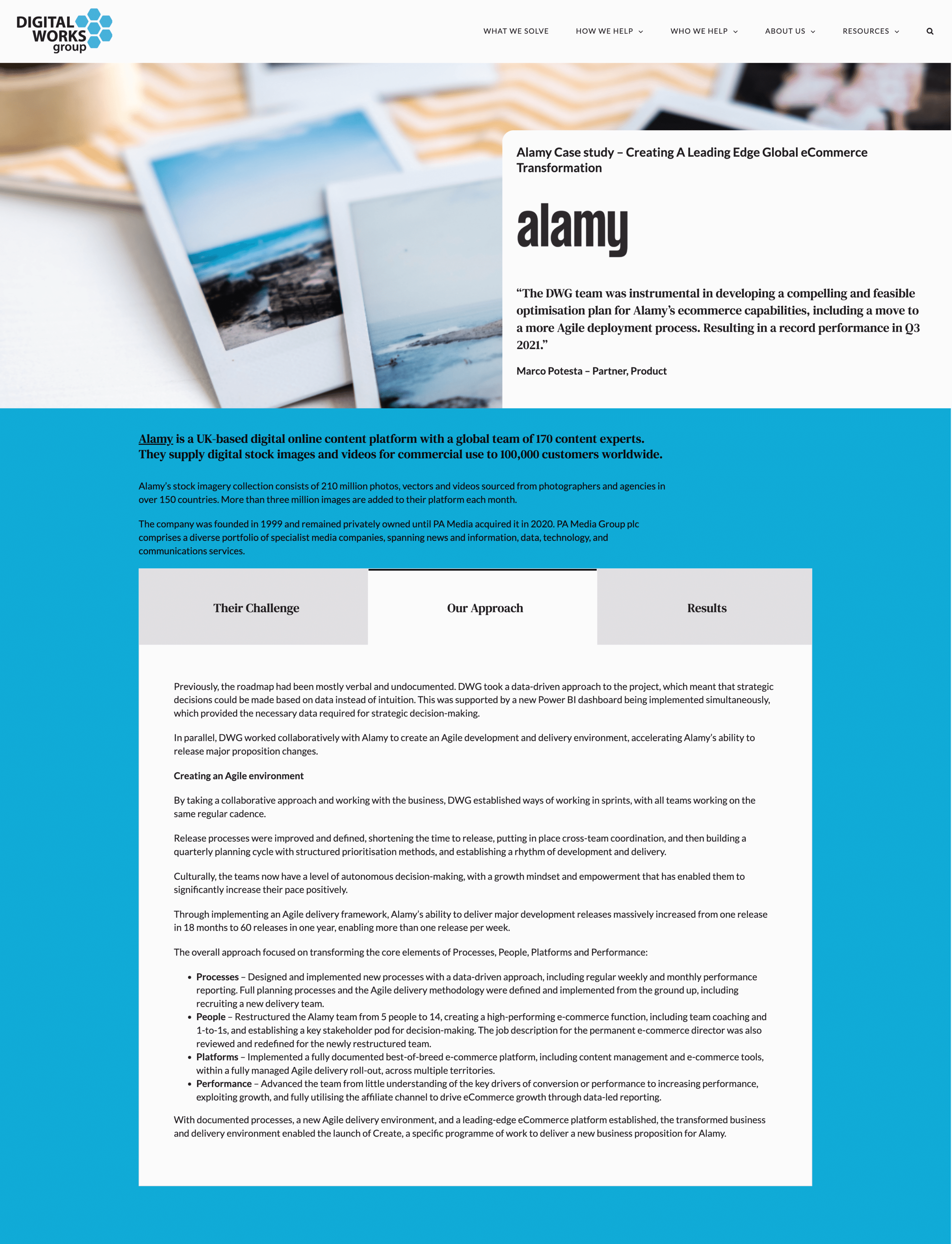DWG - Alamy Case Study - The Approach